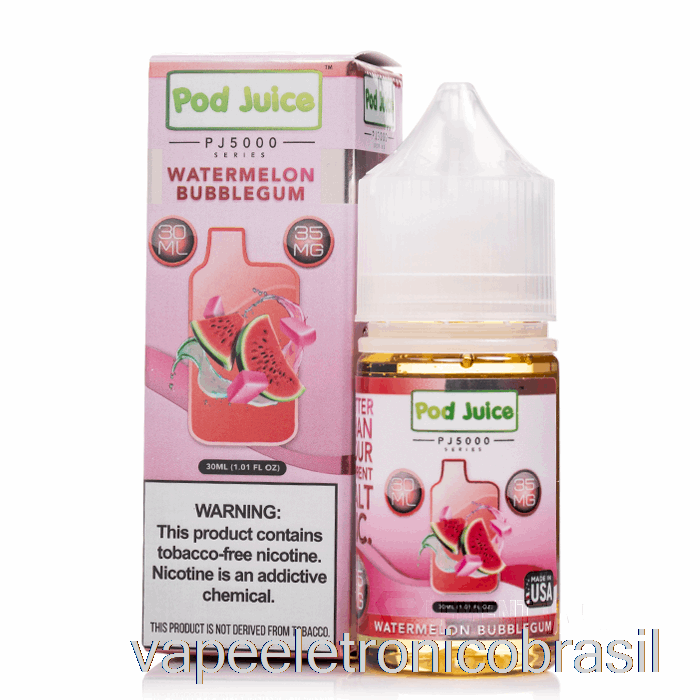 Vape Eletrônico Chiclete Melancia - Suco De Vagem Pj5000 - 30ml 35mg